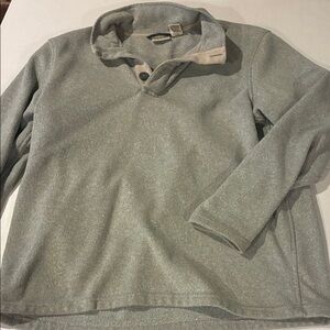 L.L. Bean Sage Green Pullover with Button Collar